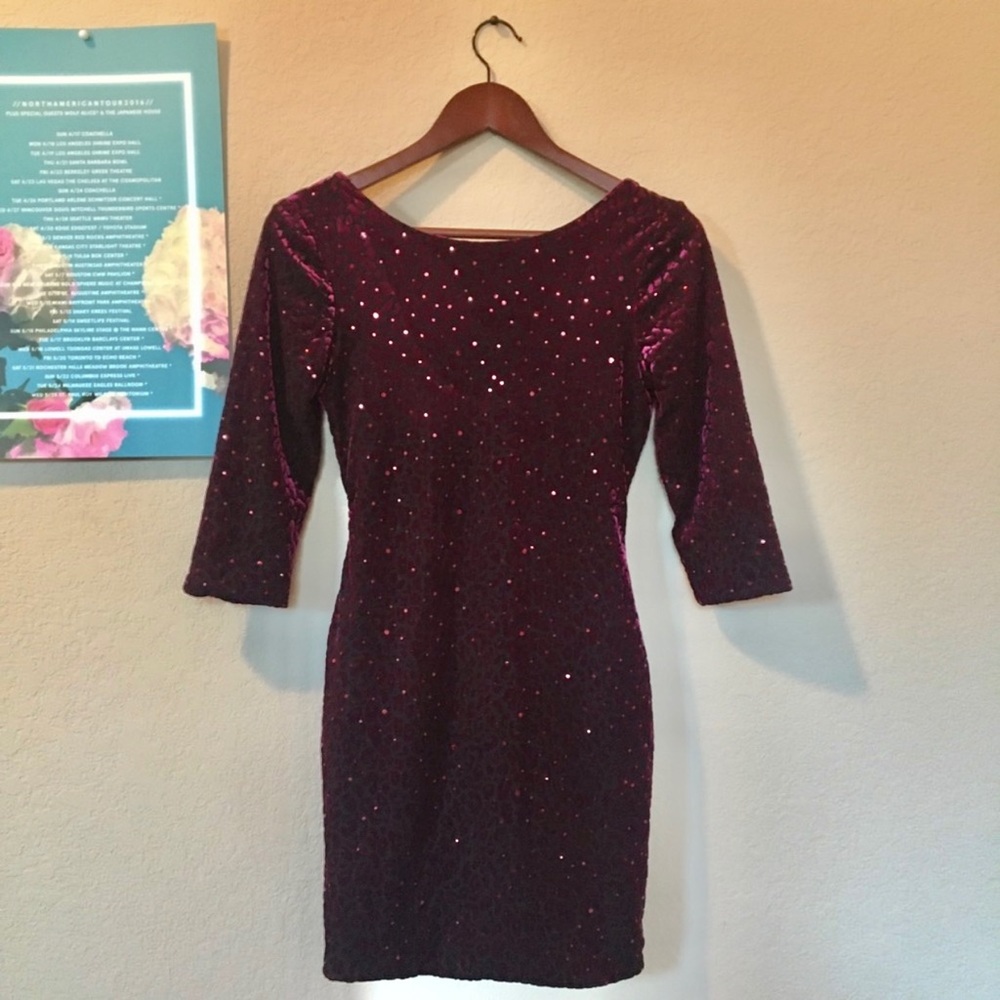 As U Wish Velvet leopard sequin bodycon dress